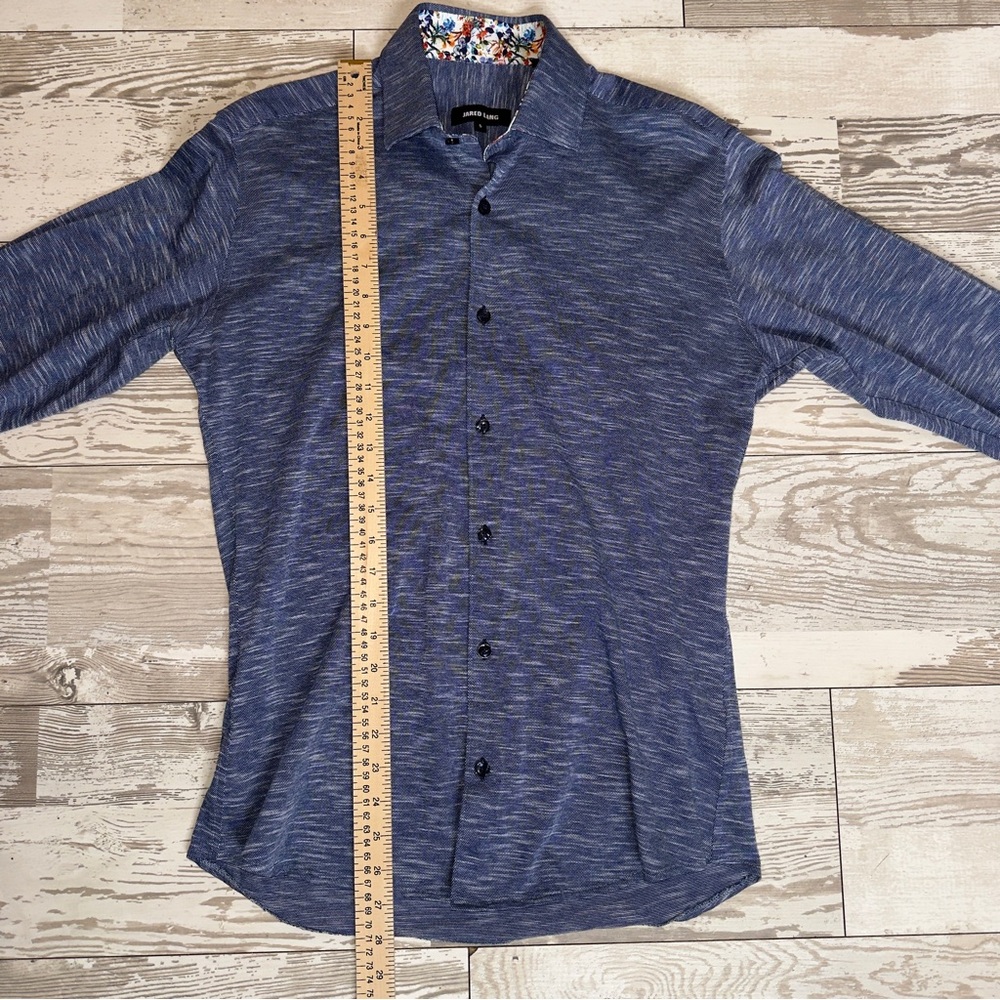 Jared Lang Men's Blue‎ Long Sleeve Button-Up Shirt Size Small - Picture 9 of 11